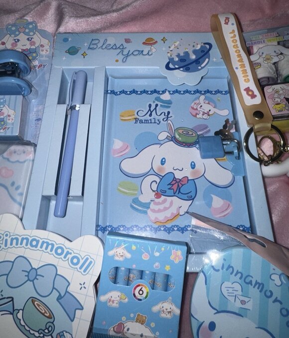 $_12.JPG?set_id=880000500F Cinnamoroll Sanrio Stationery Lot Kawaii School Supplies Pencil Case Stapler New